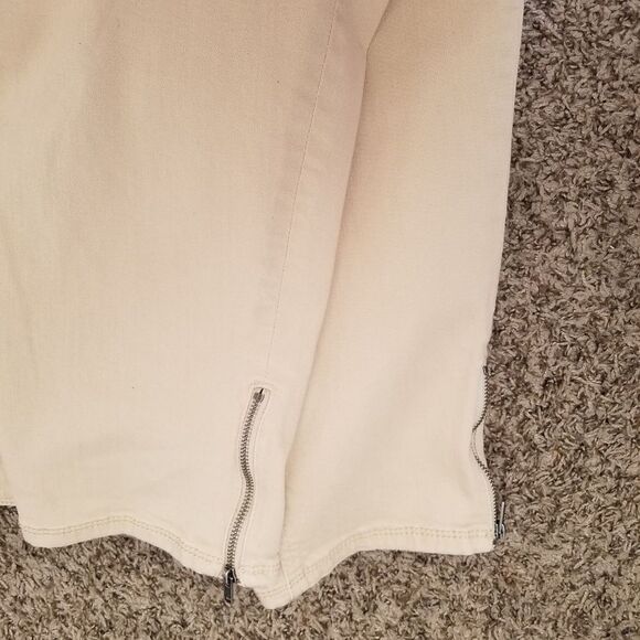 Lane Bryant Women's Tan Zip Ankle Jeans Size 20 Casual Stretch Denim - Picture 3 of 4